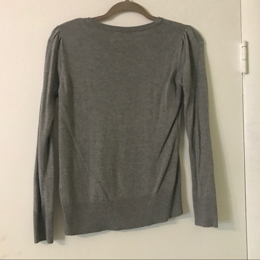 Girls Gray Flower Sweater - Picture 4 of 4